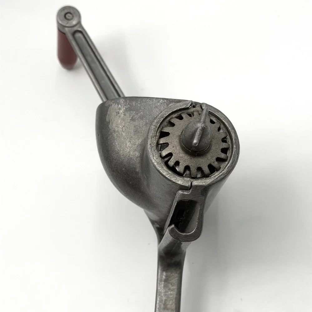 Vintage Ebaloy Cast Aluminum Meat Grinder Food Chopper Clamp On Red Handle